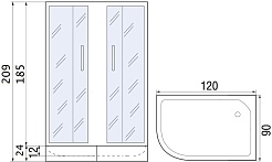 River Душевой уголок DON XL 120/90/26 MT R без поддона – фотография-7